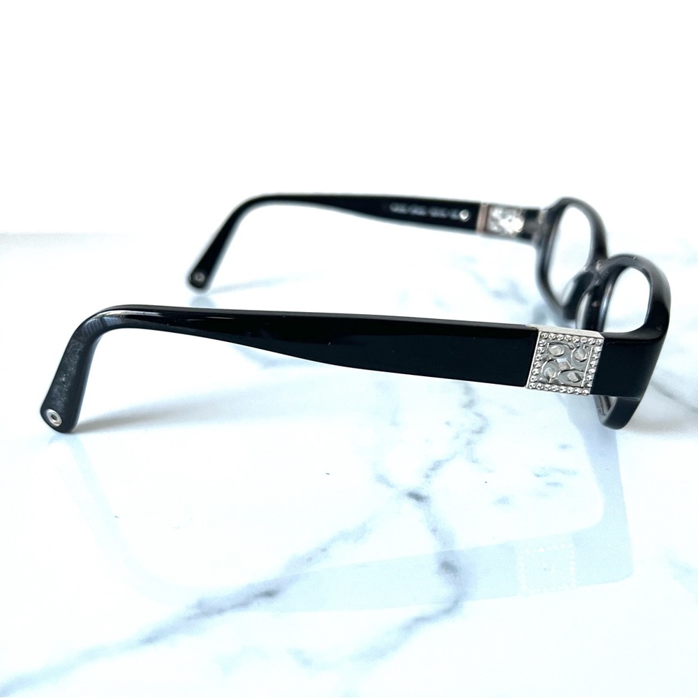 Coach Black Glasses Rectangular Frame W Silver Ac… - image 4